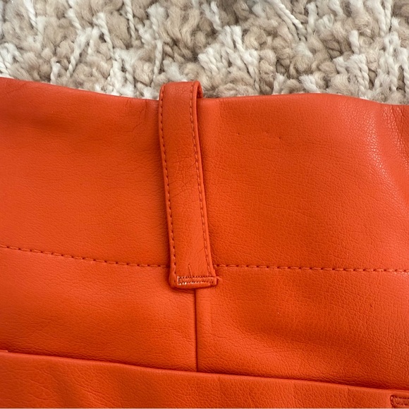 Maeve by Anthropologie Colette faux leather mini skirt in orange NWT Medium New - Picture 13 of 16